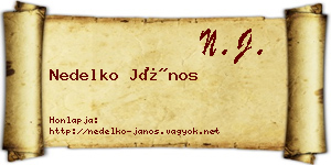 Nedelko János névjegykártya